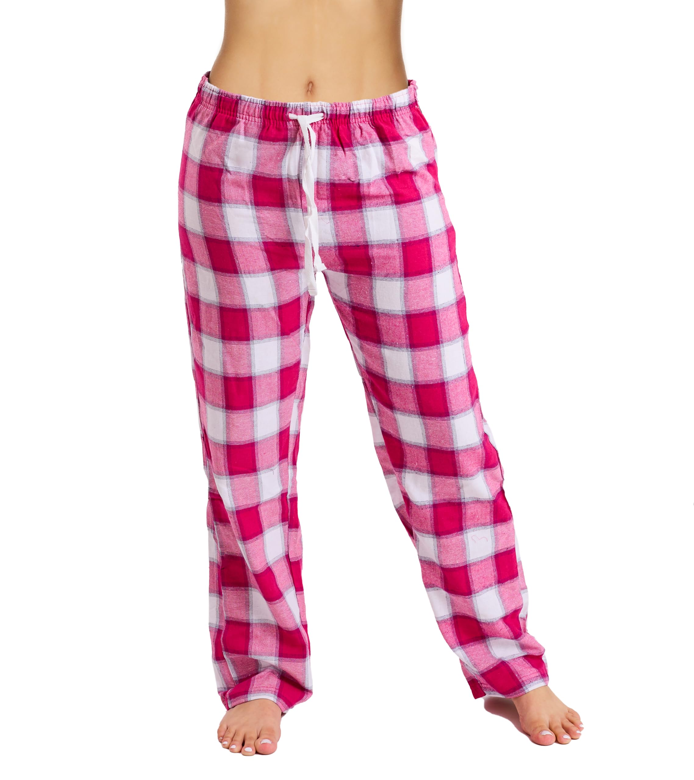 Womens Cotton Flannel Pajama Pants Plaid Single