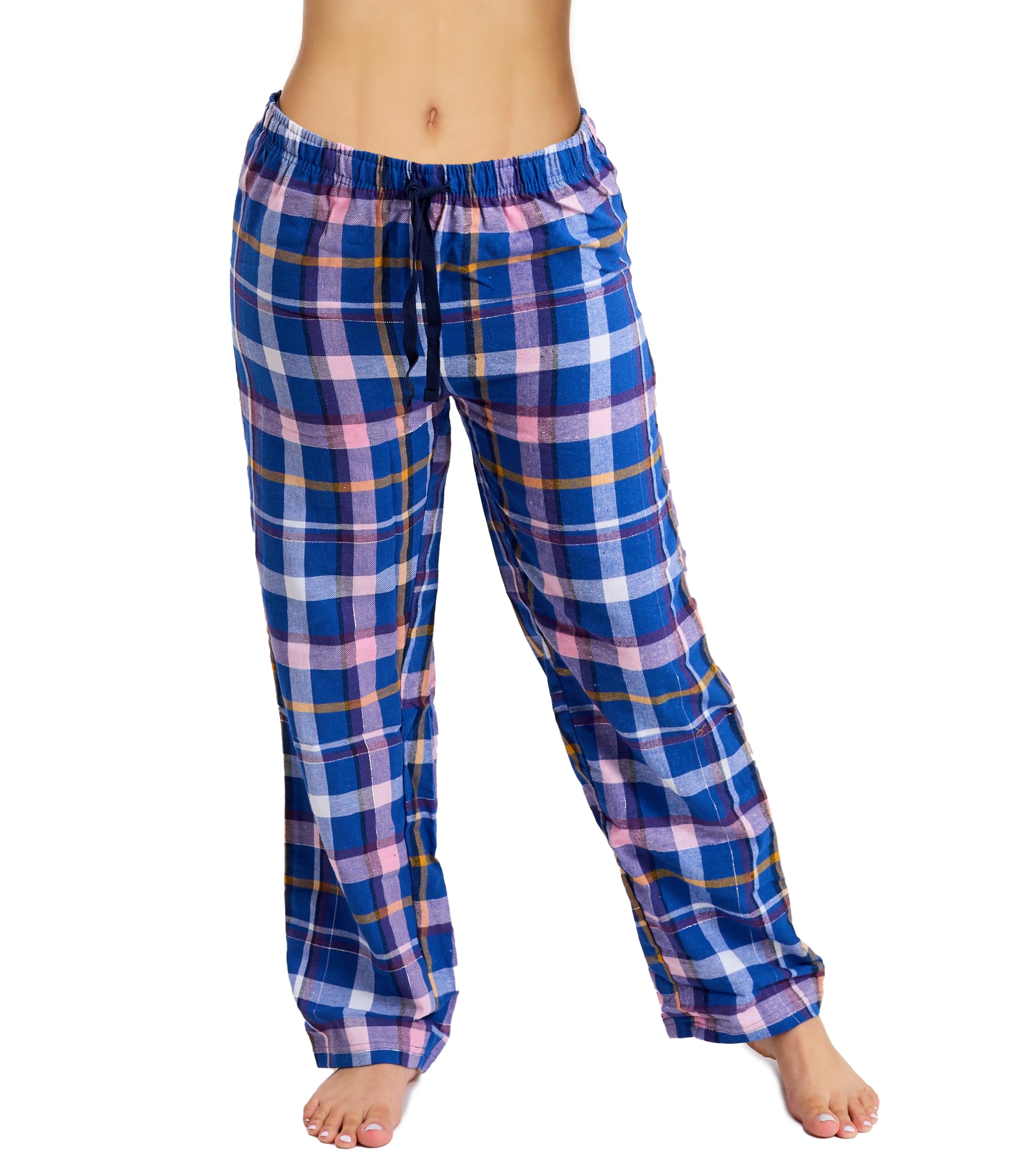 Womens Cotton Flannel Pajama Pants Plaid Single