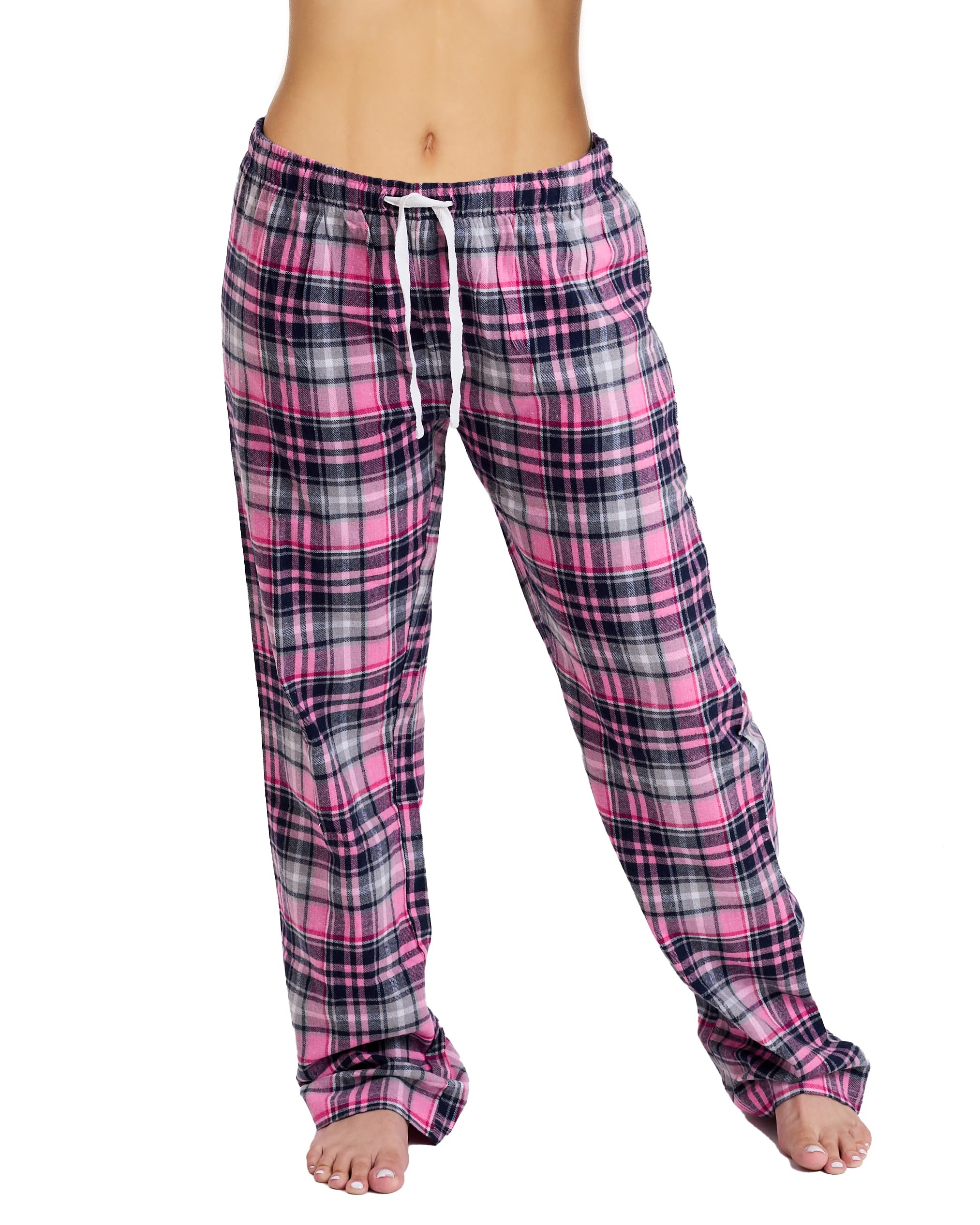 Womens Cotton Flannel Pajama Pants Plaid Single
