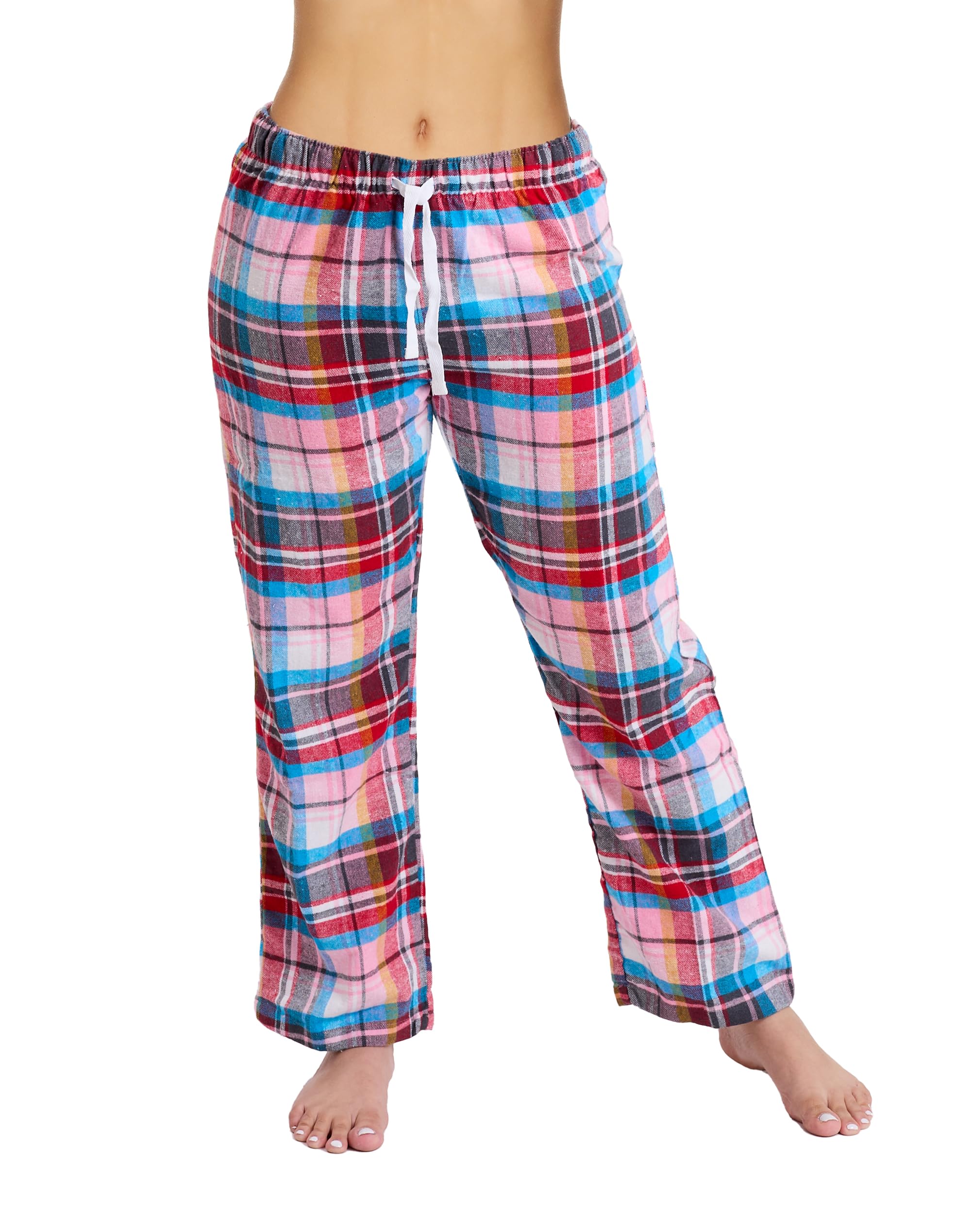 Womens Cotton Flannel Pajama Pants Plaid Single